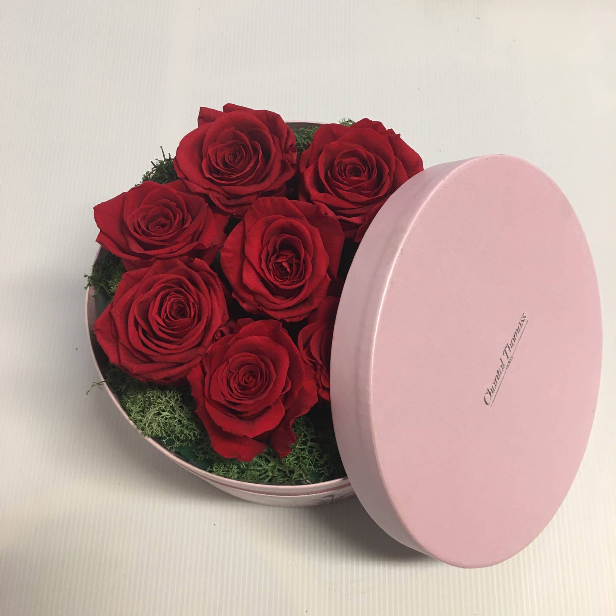 Boîte Ronde De Roses Éternelles Stabilisées Idée Cadeaux Pour Femmes Pour Toutes Occasions
